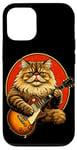 iPhone 12/12 Pro Cat playing guitar vintage old school Rock Fan cat Lover Case