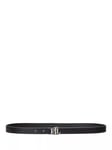 Lauren Ralph Lauren Lizard Texture Reversible Leather Skinny Belt, Black/Black