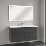 Set meuble avec vasque Finero Villeroy & Boch 120cm Gris brillant avec miroir avec éclairage