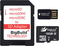 16 Go 100 Mo/s Ultra Rapide microSD Carte mémoire pour Mobile de Wiko Y60, Wiko Y80, Classe 10 U3 V30