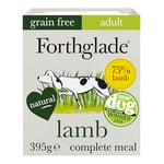 Forthglade Wet Dog Food (18 x 395g Trays) - Adult 1 year +, Grain Free Lamb with Vegetables, Stomach Sensitive Dog Food with Natural Ingredients, Complete Hypoallergenic Dog Food