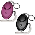 Einemgeld - Lot de 2 Alarme Personnelle Porte-clés 140 db Police Approuvé Mini Loud Auto Defense Keychain avec Torche Alarme de Sécurité pour Femme