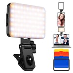 K&F Concept LED 84 Lumière Vidéo Professionnelle, Lampes de vidéoconférence，3000K-10000K, 3 Modes éclairage Ajustables, 4 Filtres de Couleur Différents et CRI 95+pour iPhone/Ordinateur Portable