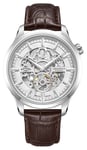 Rotary GS02945/06 Greenwich | Silver Skeleton Dial | Brown Watch