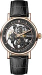 Ingersoll The Herald Automatic Watch Skeleton Dial Black Leather Strap Watch