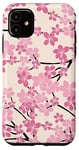 Coque pour iPhone 11 Motif fleurs de cerisier rose Sakura fleurs de printemps