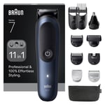 Braun - All-in-One Series 7, 11in1 Grooming Kit, ProBlade, AutoSense, AIO7540 - Black / Deep Blue