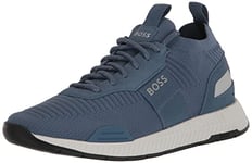 BOSS Men's Mesh Mix Running Sneakers, Dusty Blue, 12 UK