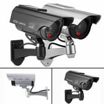 Dummy Fake Security RED LED Light CCTV CCD Camera BLACK / SILVER