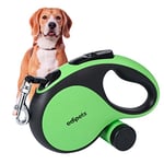 Edipets, Laisse Chien, Enrouleur, Extensible, Rétractable, 5 et 8 Mètres, Laisse Flexible de Dressage et de Promenade, pour Petits, Moyens et Grands Chiens (Vert, 5 Mètres)