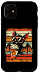 Coque pour iPhone 11 Trick or Treat Chauve-souris mignonne Hipster Latte Funny Halloween