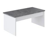 Table basse avec plateau relevable YANA Blanc et imitation béton