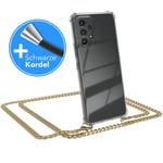 For Samsung Galaxy A53 5G Phone Case Sling On Cord Case Chain Metal Gold