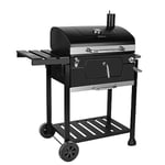 Royal Gourmet Barbecue à Charbon de Bois, Grill à Charbon 100 x 64,5 x 104,5 cm, Chariot à Barbecue avec Couvercle, Thermomètre et Poignée en Acier Inoxydable pour Camping, Jardin