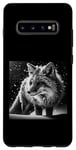 Coque pour Galaxy S10+ Élégante chemise d'art renard noir et blanc pour les amateurs de faune