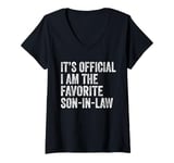 Womens It's Official I'm The Favorite Son-In-Law Cool Family V-Neck T-Shirt