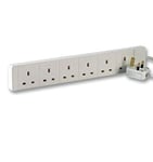 Status 6 Way 2m Power Extension Lead Socket  - White