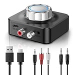 NEUTYPECHIC Recepteur Bluetooth 5.0, Dual RCA 3.5 mm Jack Adaptateur Bluetooth pour Chaine Hi-FI, Recepteur Audio Bluetooth RCA pour Haut-parleurs, Amplificateurs et Autoradios