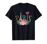 Ma Chérie Paris I Love Paris Eiffel Tower France floral T-Shirt