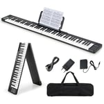 DREAMADE Piano Numérique Pliable avec 88 Touches & Pédale, Clavier de Piano Électronique Portable avec Bluetooth, MIDI OUT & Interface d'alimentation USB, pour Débutants, Enfants, Adultes