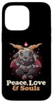 Coque pour iPhone 14 Pro Max Paix Love Souls Démon Chèvre Pentagramme Satanique Mignon Baphomet