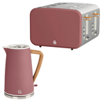 Swan Nordic Kettle & 4 Slice Toaster Kitchen Set (Fuchsia Rose) 🚚💨