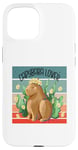 Coque pour iPhone 15 Capybara fleur couronne nature harmonie joie animal amateur