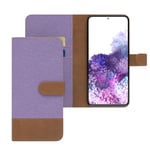 For Samsung Galaxy S20 Plus / 5G Flip Cover Denim With EC Card Slot Purple