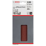 Bosch Accessories Feuille Abrasif pour Ponceuses Orbitales, 8 Trous, 120 Grain, 93mm x 186mm, Pack de 10 feuilles