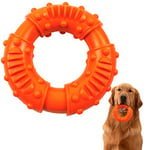 ZoneYan Jouet Chien à Macher Indestructible, Jouet Chien Caoutchouc Anneau, Jouet Anneau pour Chien Interactif, Jouet en Caoutchouc Anneau pour Chien, Chien Jouet pour Nettoyage des Dents (Orange)