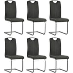 Bonnevie - Lot de 6 Chaises de salle à manger cantilever - Chaises à dîner Gris Similicuir BV240735