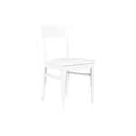 Iperbriko - Chaise en bois laqué blanc avec siège en similicuir 445xh. 82 cm