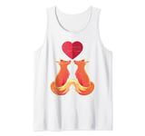 Forest Nature Animal Fox Couple Wildlife Heart Cute Fox Tank Top