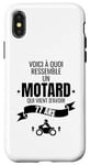 Coque pour iPhone X/XS idée cadeau pour un motard humour homme original 77 ans