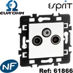 Eur Ohm - Prises tv, tv / fm / sat compatibles tnt blanc gamme Eurohm - Type de Prise tv - Prise tv / fm / sat compatibles tnt