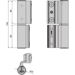 Paumelle à clamer - porte alu - 5683C - 36x31 mm - argent - Monza FAPIM