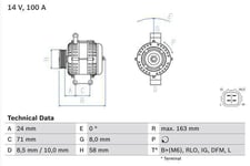 Generator Bosch - Toyota - Corolla, Auris, Avensis, Verso, Sports van