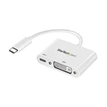 StarTech.com Adaptateur USB-C vers DVI - Convertisseur d'Écran Vidéo 1080p USB Type-C vers DVI-D Single Link avec Chargement - 60W PD Pass-Through - Compatible Thunderbolt 3 - Blanc (CDP2DVIUCPW)