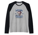 Pool Ninja Billiards Player Playing Billiard Ninja Raglan Baseball Tee