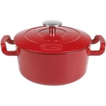 Cocotte tous feux dont induction - SITRAM - Fonte d'acier emmaillee - 2.5 L