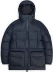 Rains Unisex Alta Long Puffer Cargo Jacket W3T4 Navy, L