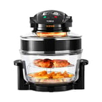 Tower T14048 Vizion Halogen Airwave Low Fat Air Fryer, 1400 W, 17 Litre Capacity with Extender Ring, Black