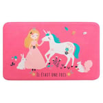 Tapis Enfant "Princesse Licorne" 45x75cm Rose