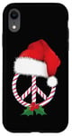 Coque pour iPhone XR Signe de paix de Noël Canne à sucre Père Noël Symbole de pai