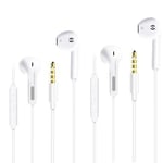 In-Ear Wired Earphones Stereo Ear buds Headphone with Remote & Microphone 2 PACK