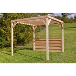 Mon Petit Potager - Pergola Douglas premium 2900x2900cm + 1 panneau d'occultation - Pergola en bois naturel non traité - Poteaux 9x9cm