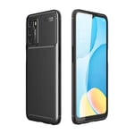 For OPPO A16s Slim Carbon Fibre Stylish Shockproof Case Cover + LCD Screen Guard