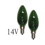 Grön glödlampa kronljus E14 5W 14V 2-pack