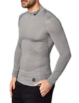 Nike Pro Top Compression Mock Long Sleeve Maillot Homme, Carbon Heather/Black, FR : XL (Taille Fabricant : XL)