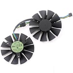 iHaospace 2 Pcs/Lot T128010SH Graphics Card Fan 0.25A 75mm 39 * 39 * 39mm VGA 4Pin for ASUS STRIX GTX 960 970 GTX750TI